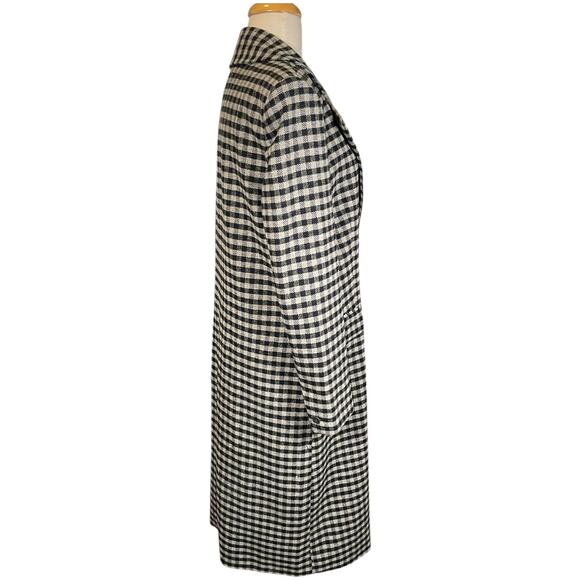 Something Navy Gray & Blue Plaid Wool Blend Trench Coat – Size Small (NWT) - Picture 3 of 10